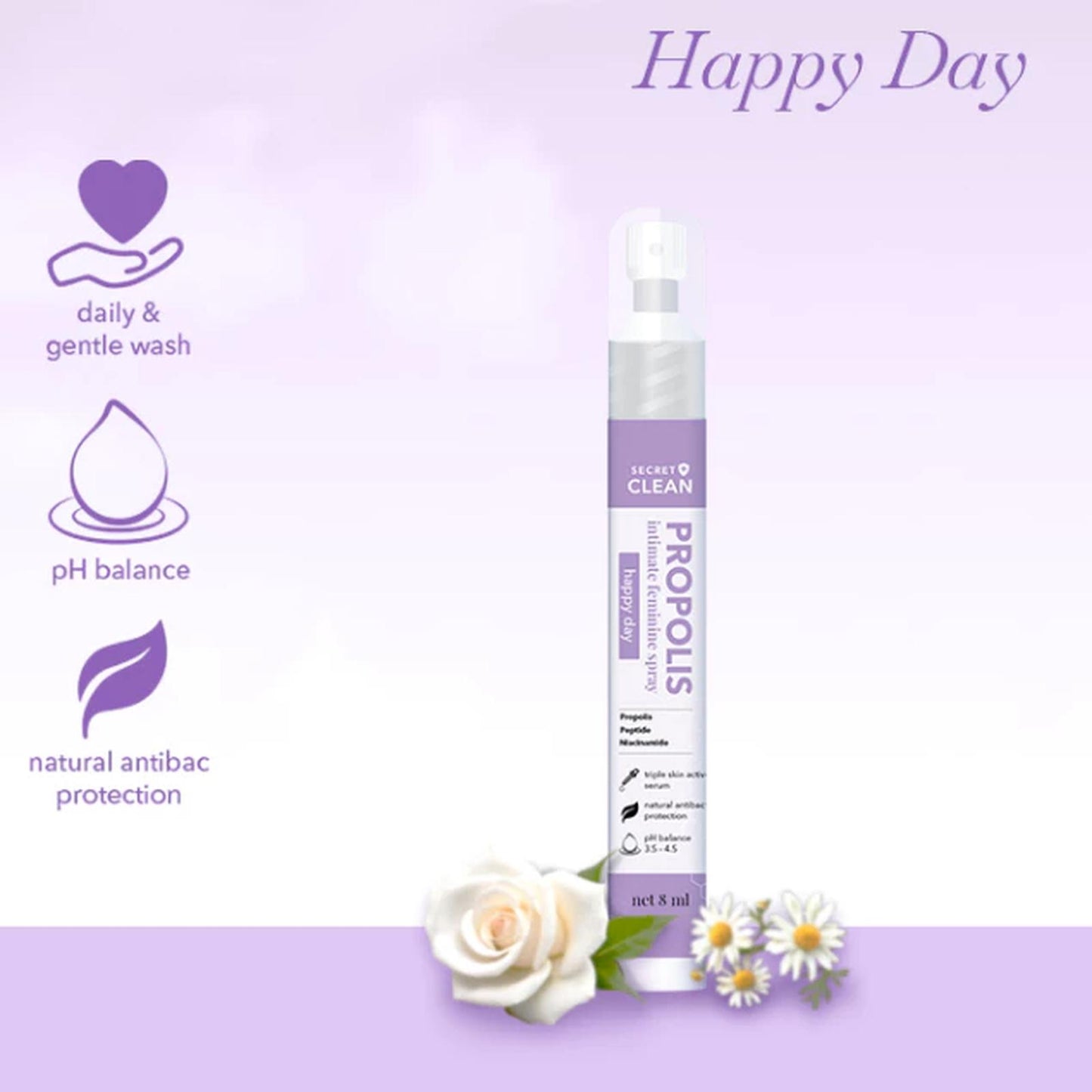 Secret Clean Propolis Feminine Spray - Happy Day (8ml)