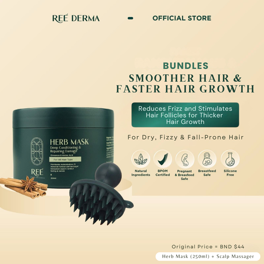 Ree Derma Herb Mask & Scalp Massager Bundle