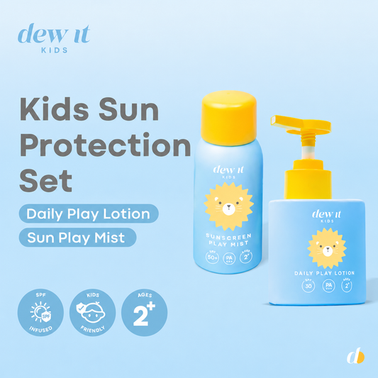 Dew It Kids Sun Protection Set (Sunscreen Play Mist + Daily Play Lotion)