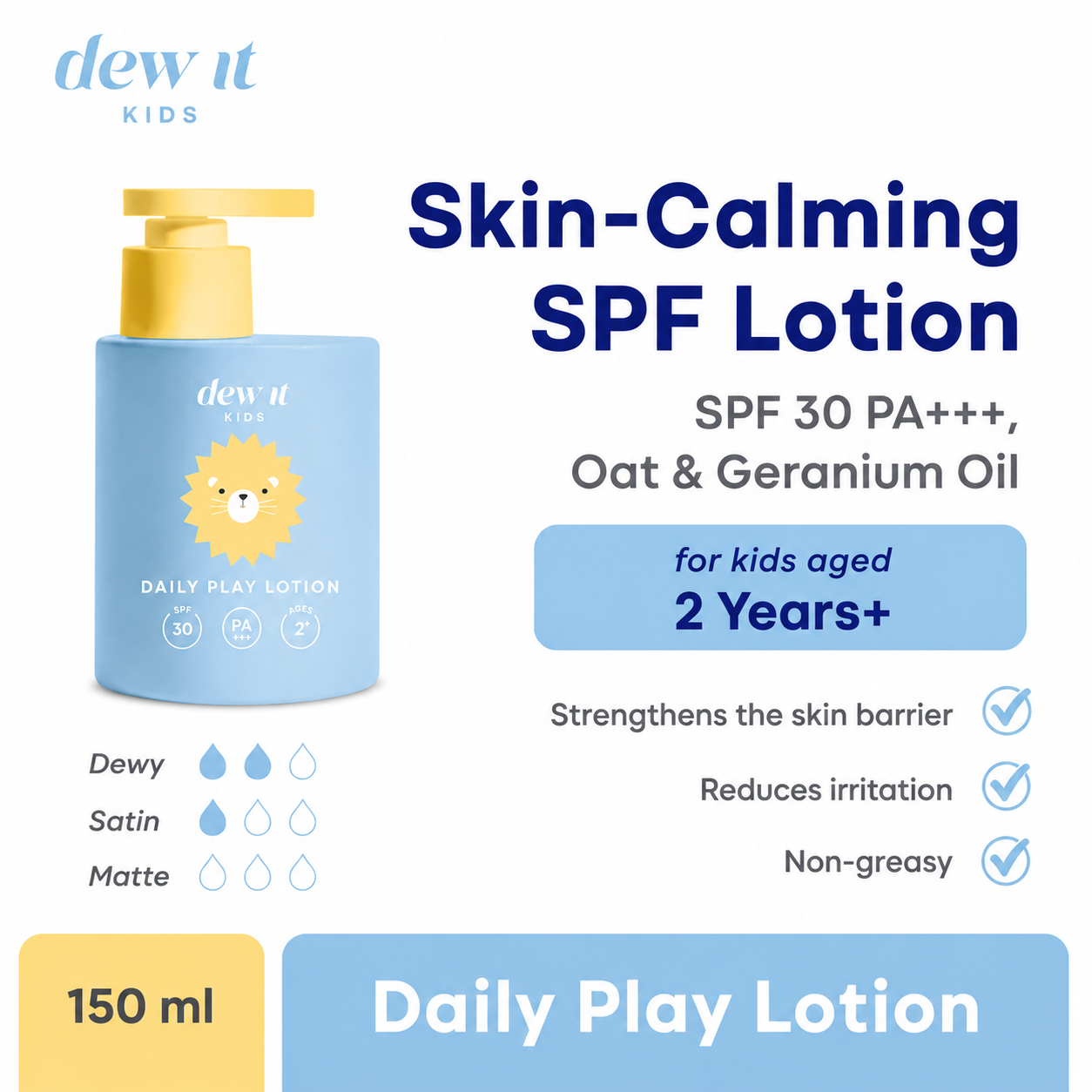 Dew It Kids Sun Protection Set (Sunscreen Play Mist + Daily Play Lotion)