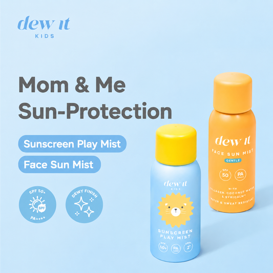 Dew It Mom & Me Sunscreen Spray (Face Sun Mist + Kids Sunscreen Play Mist)