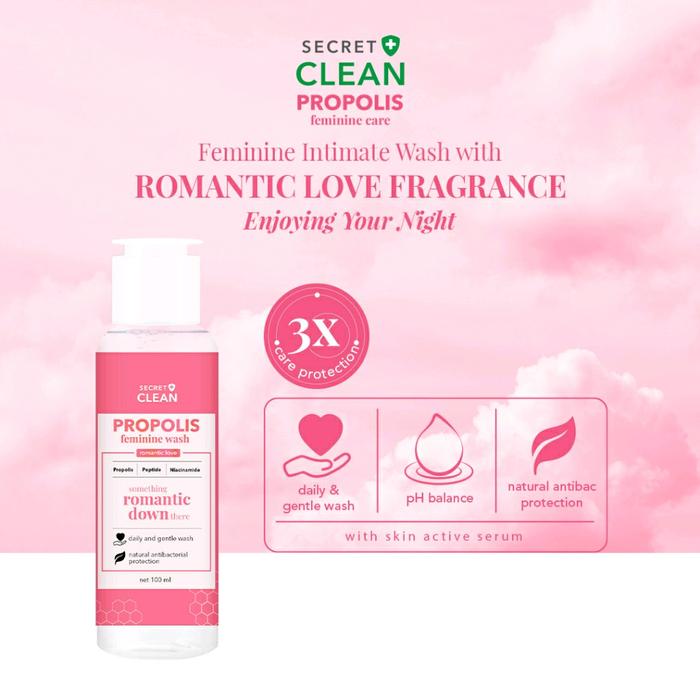 Secret Clean Propolis Feminine Wash - Romantic Love (100ml)